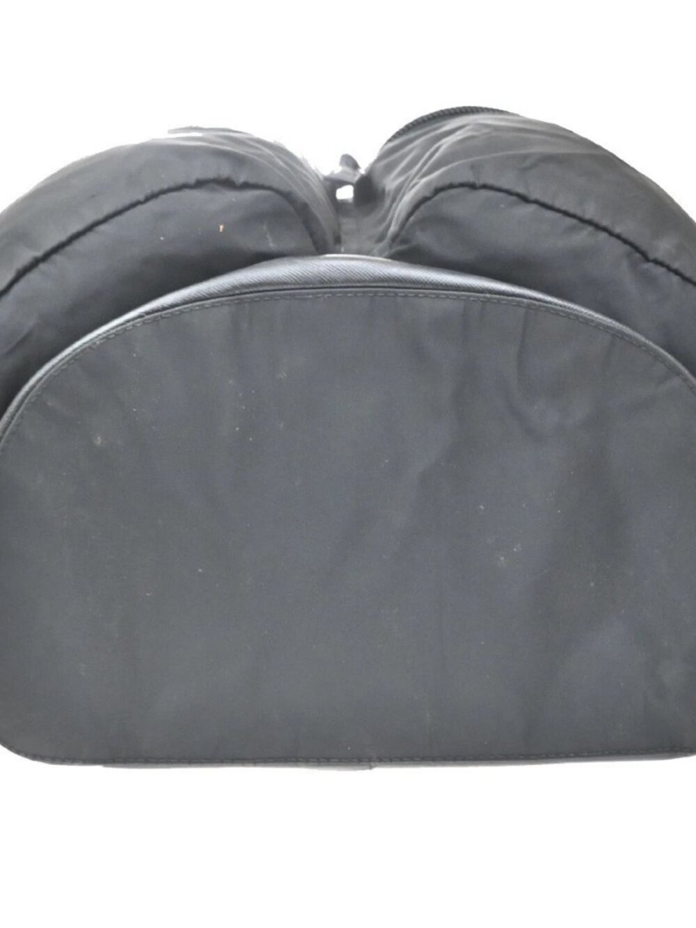 PRADA Logo Drawstring Backpack Bag Tessuto Nylon Leather Black Silver 62KD432 - Picture 6 of 16
